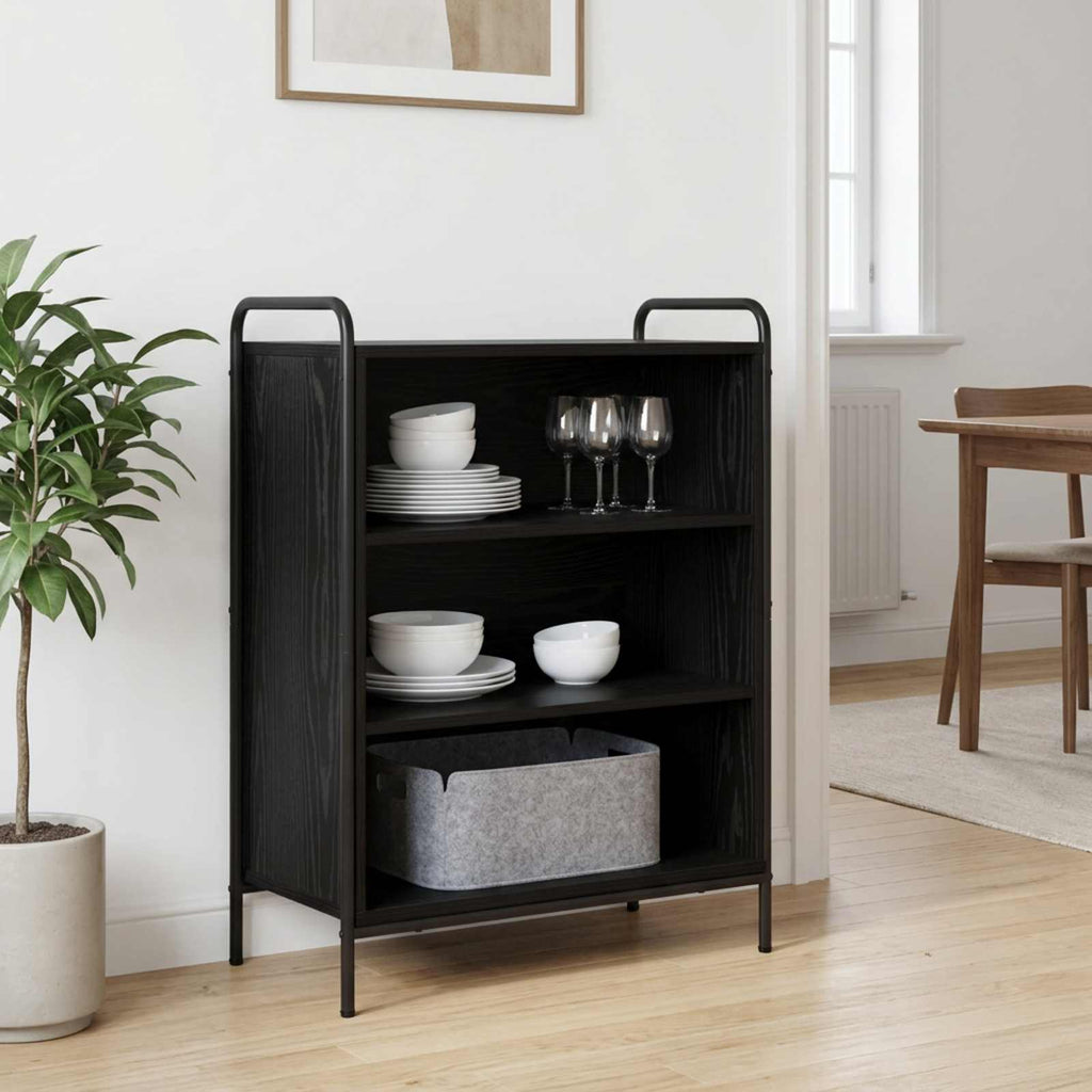 vidaXL Bufet Czarny dąb 97 x 33 x 81 cm Drewno inżynieryjne