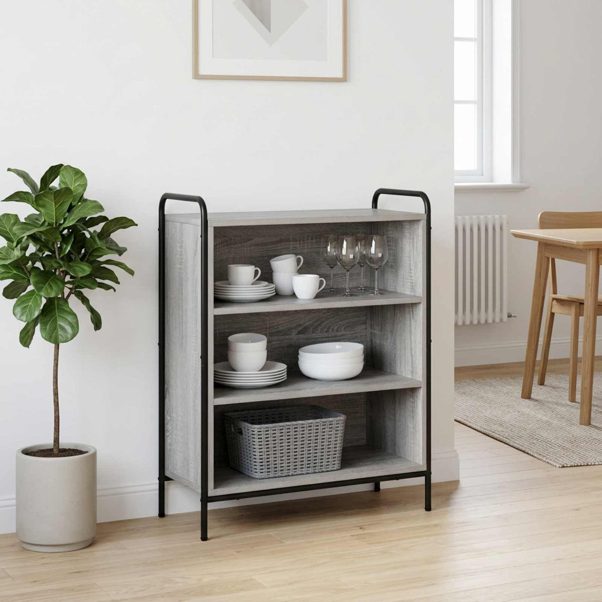 vidaXL Bufet Szary Sonoma 97 x 33 x 81 cm Drewno inżynieryjne