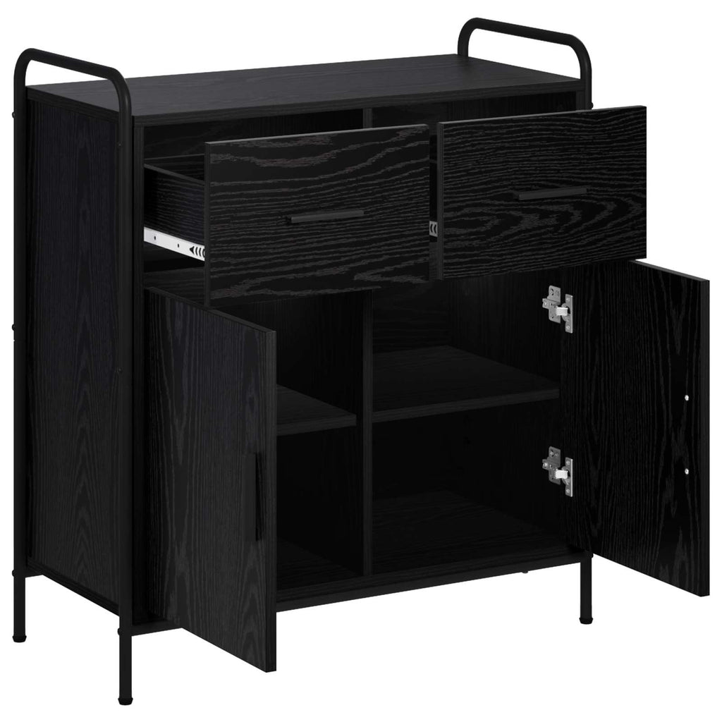 vidaXL Bufet Czarny dąb 97 x 33 x 81 cm Drewno inżynieryjne