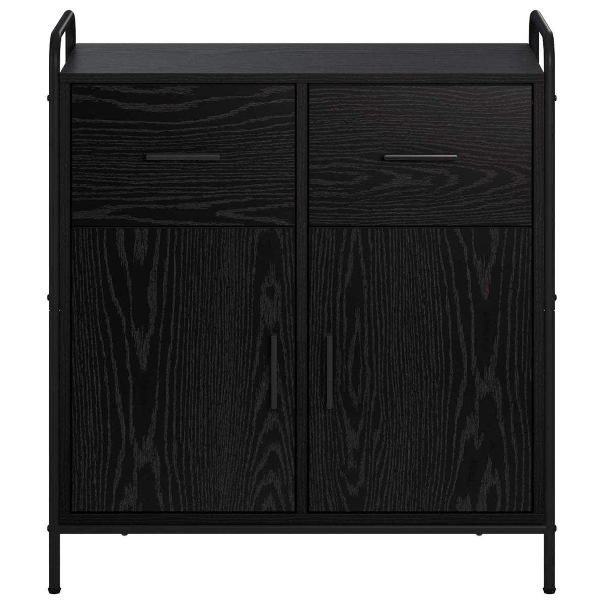 vidaXL Bufet Czarny dąb 97 x 33 x 81 cm Drewno inżynieryjne