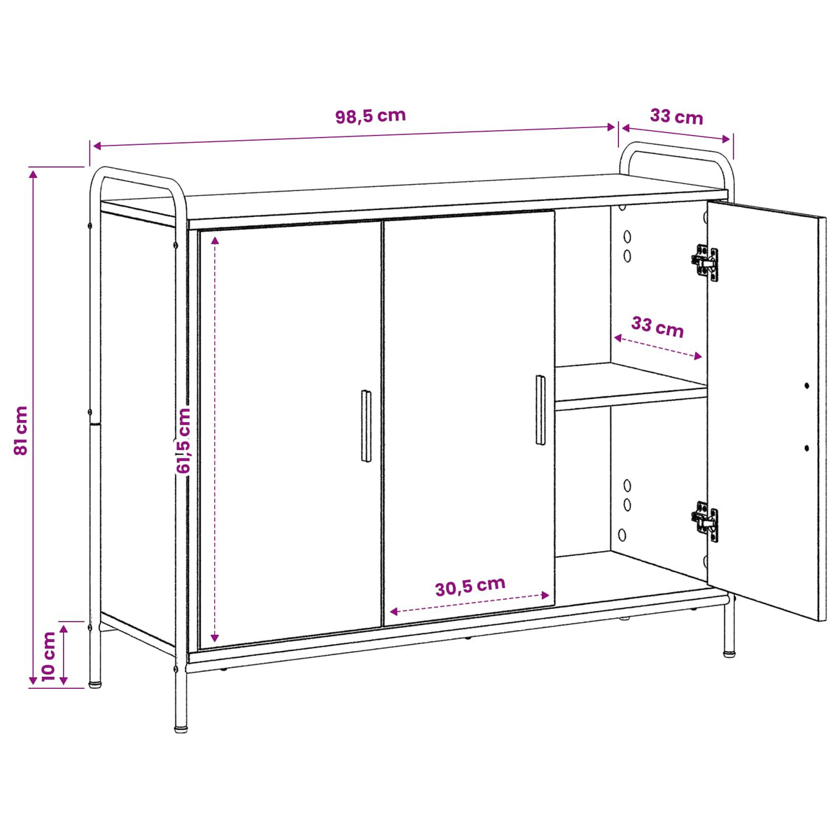vidaXL Bufet Dąb wędzony 97 x 33 x 81 cm Drewno inżynieryjne