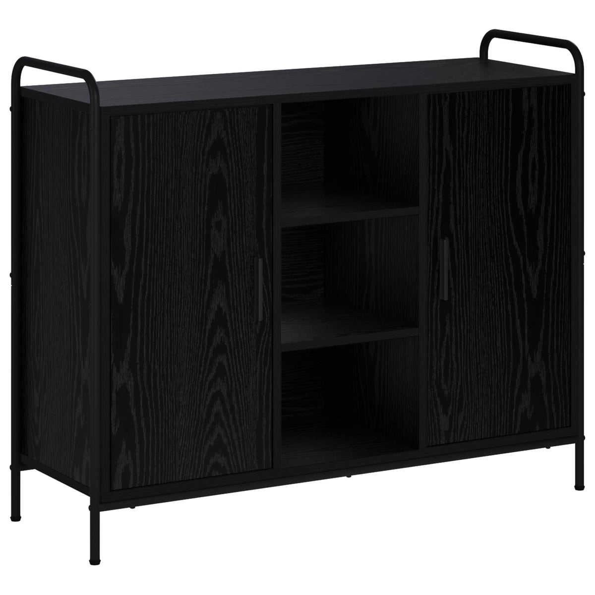 vidaXL Bufet Czarny dąb 97 x 33 x 81 cm Drewno inżynieryjne