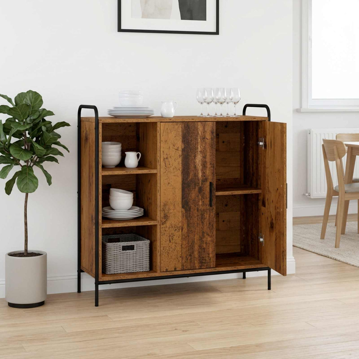vidaXL Bufet Stare drewno 97 x 33 x 81 cm Drewno inżynieryjne