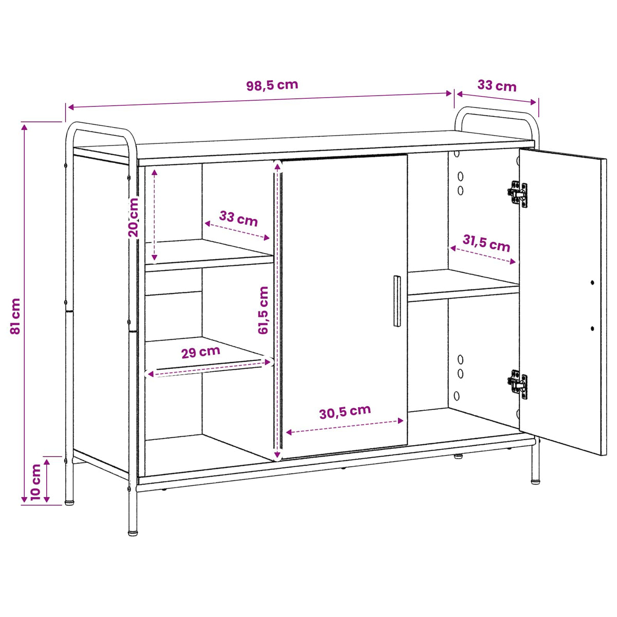 vidaXL Bufet Stare drewno 97 x 33 x 81 cm Drewno inżynieryjne