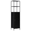 vidaXL Highboard Czarny dąb 40 x 33 x 161 cm Drewno inżynieryjne
