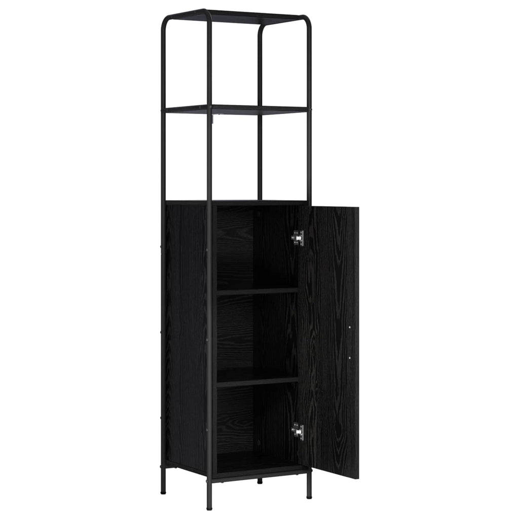vidaXL Highboard Czarny dąb 40 x 33 x 161 cm Drewno inżynieryjne