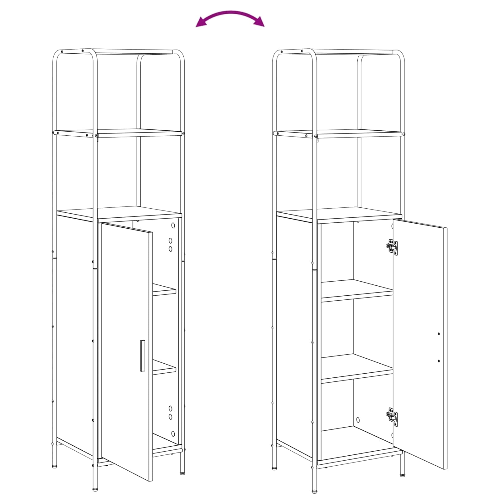 vidaXL Highboard dąb Sonoma 40 x 33 x 161 cm Drewno inżynieryjne