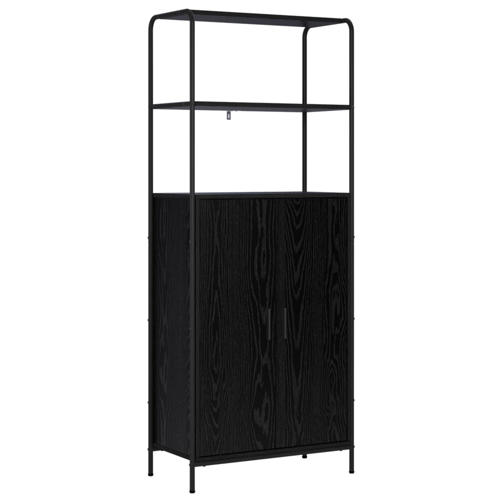 vidaXL Highboard Czarny dąb 40 x 33 x 161 cm Drewno inżynieryjne