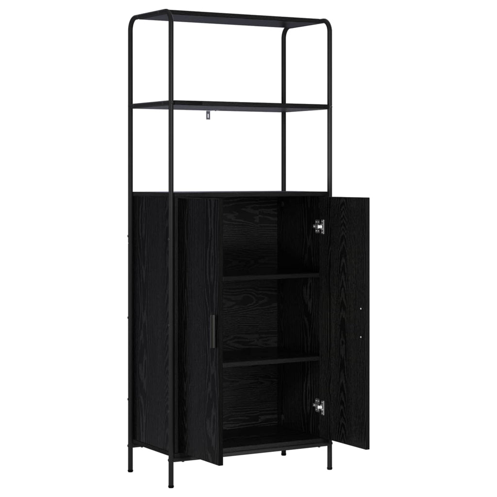 vidaXL Highboard Czarny dąb 40 x 33 x 161 cm Drewno inżynieryjne