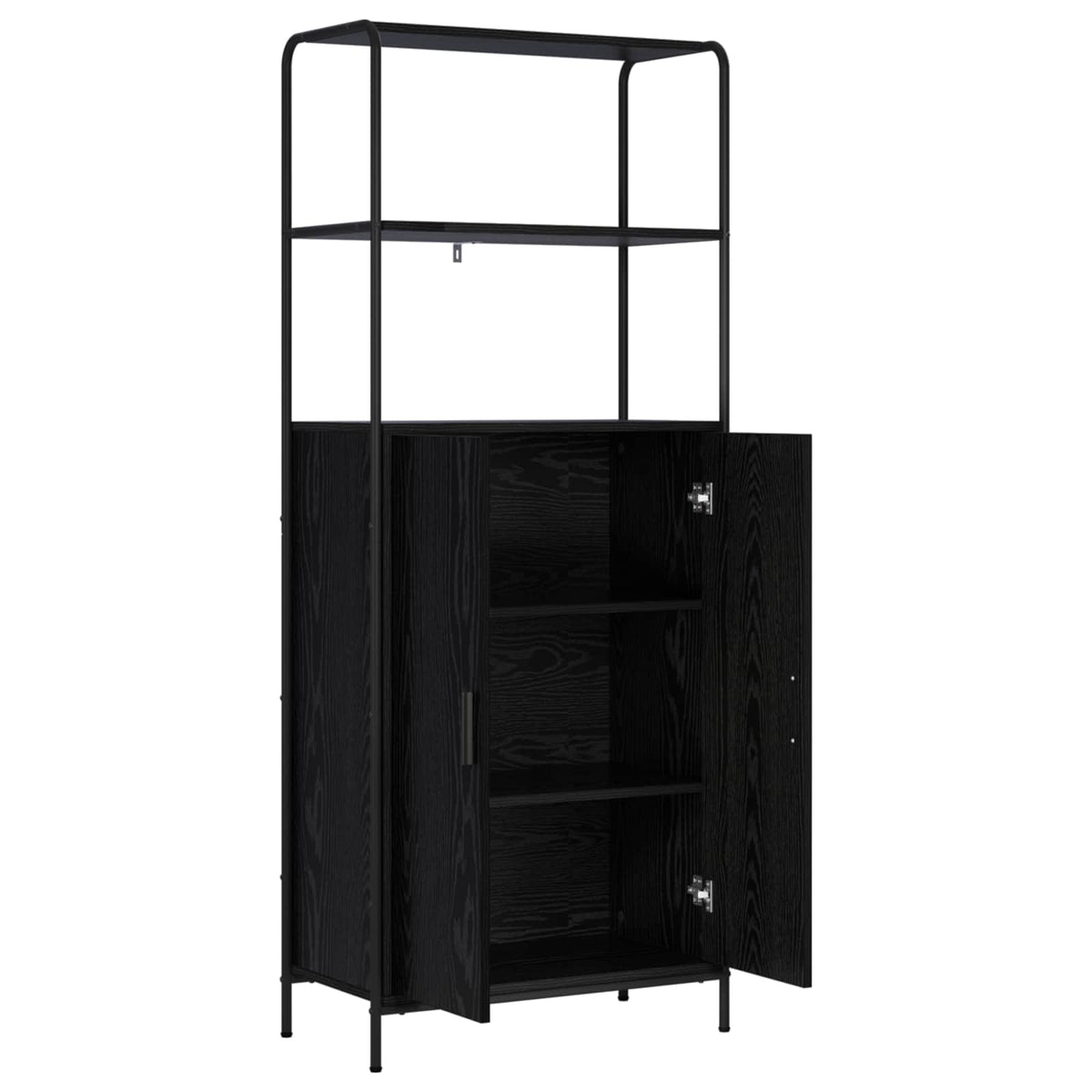 vidaXL Highboard Czarny dąb 40 x 33 x 161 cm Drewno inżynieryjne