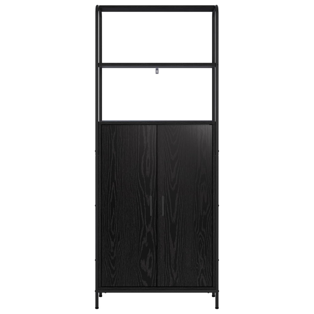 vidaXL Highboard Czarny dąb 40 x 33 x 161 cm Drewno inżynieryjne