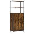 vidaXL Highboard Dąb wędzony 40 x 33 x 161 cm Drewno inżynieryjne
