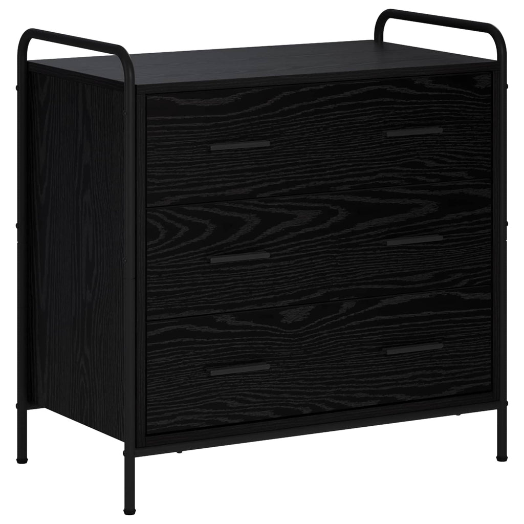 vidaXL Szafka z Szufladami Czarny dąb 70 x 39,5 x 71 cm