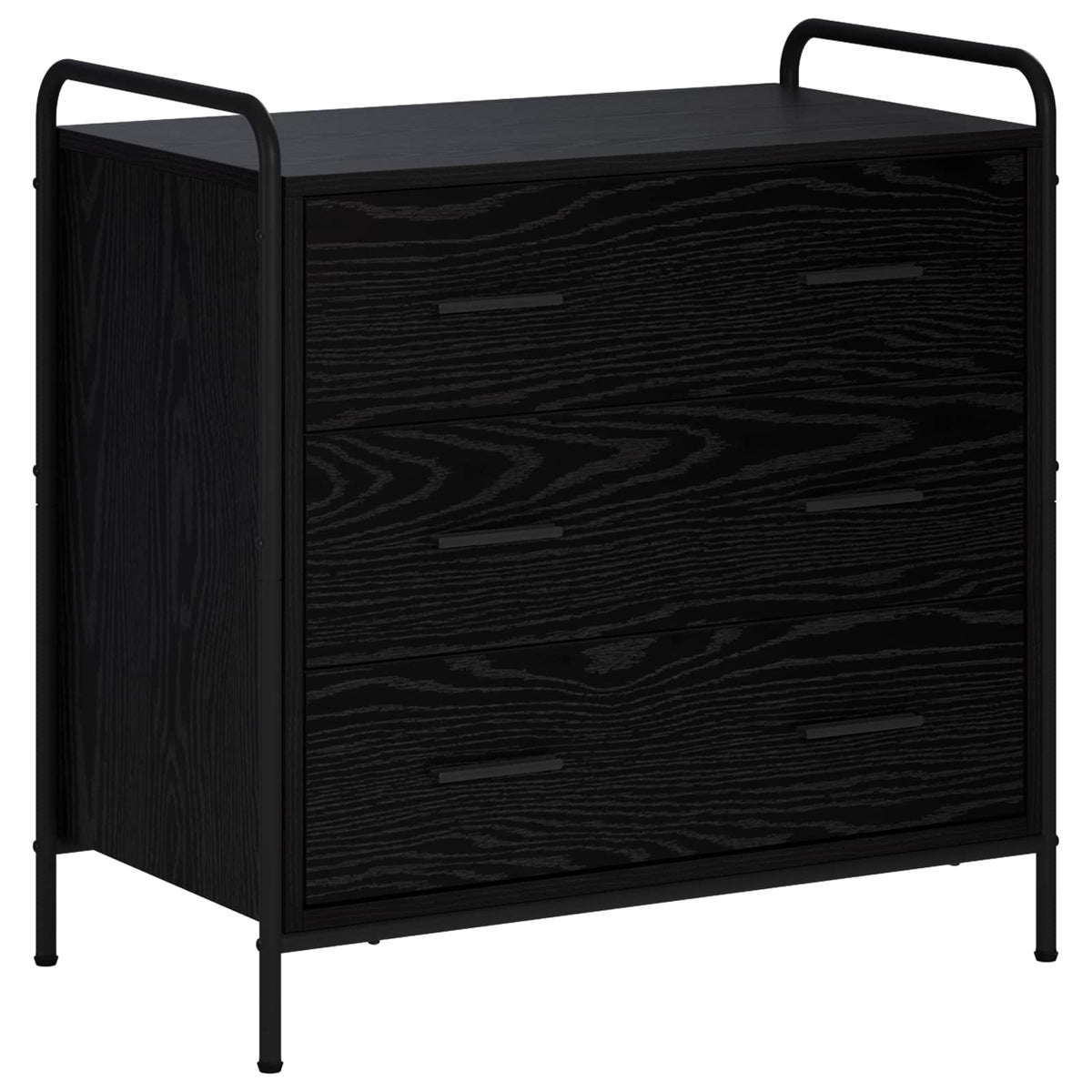 vidaXL Szafka z Szufladami Czarny dąb 70 x 39,5 x 71 cm