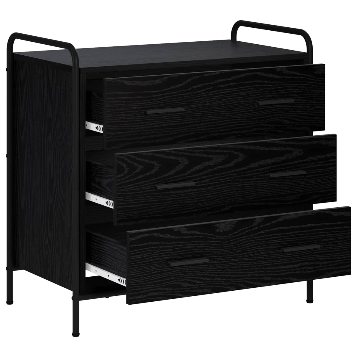 vidaXL Szafka z Szufladami Czarny dąb 70 x 39,5 x 71 cm