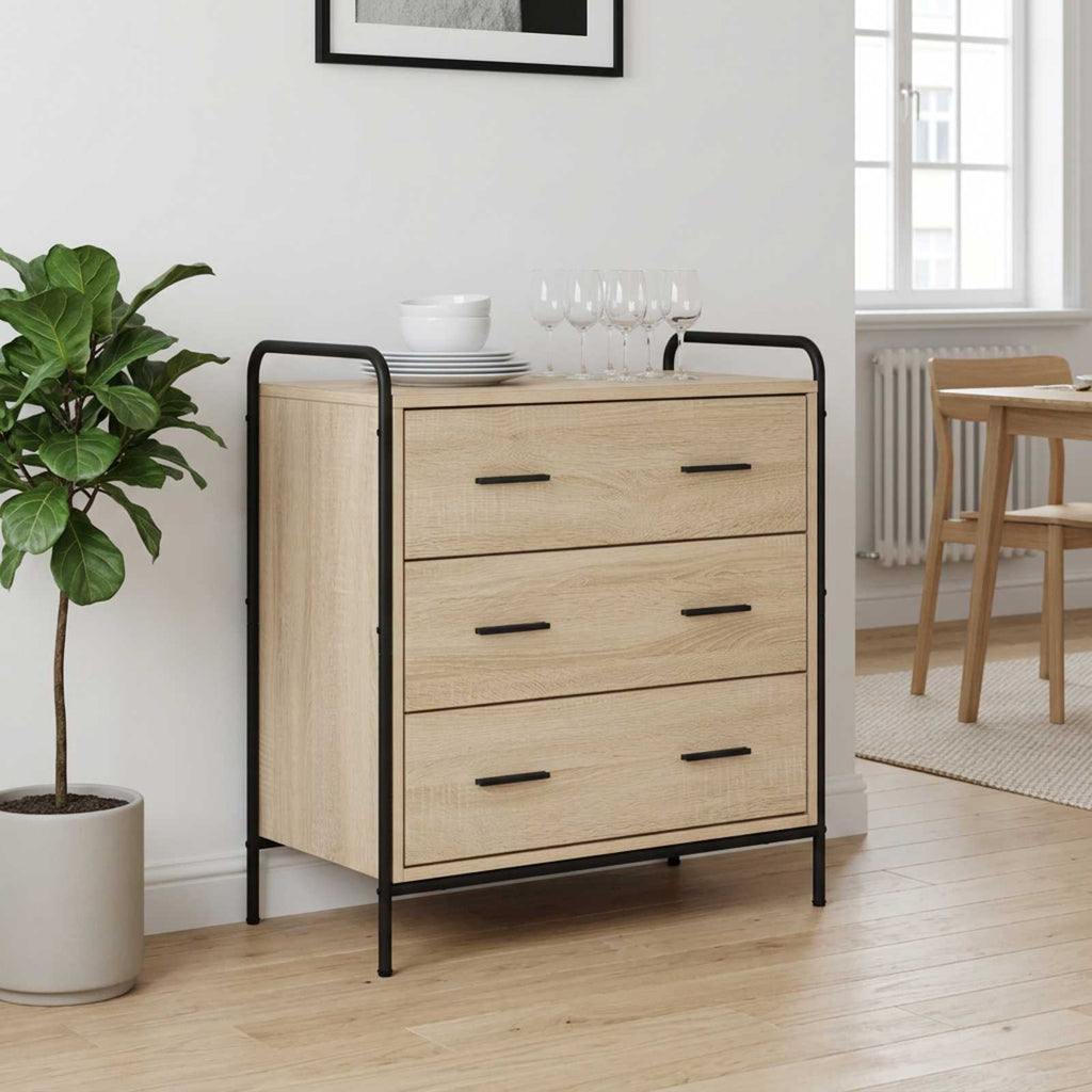vidaXL Szafka z Szufladami dąb Sonoma 70 x 39,5 x 71 cm