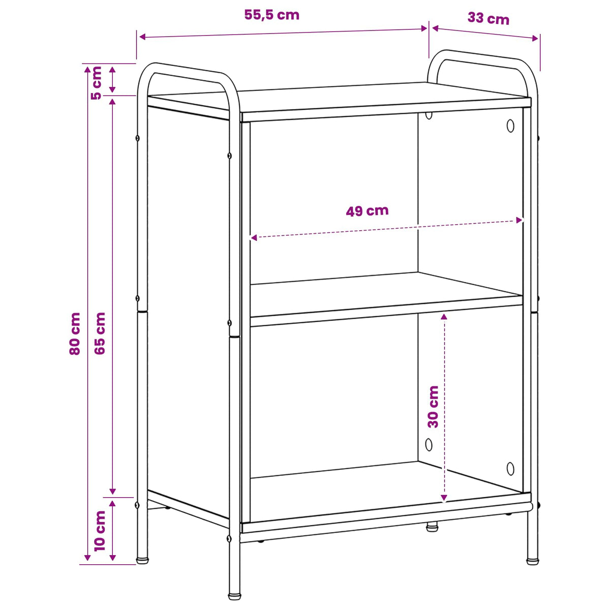 vidaXL Szafka na książki 55,5 x 33 x 174 cm Drewno inżynieryjne