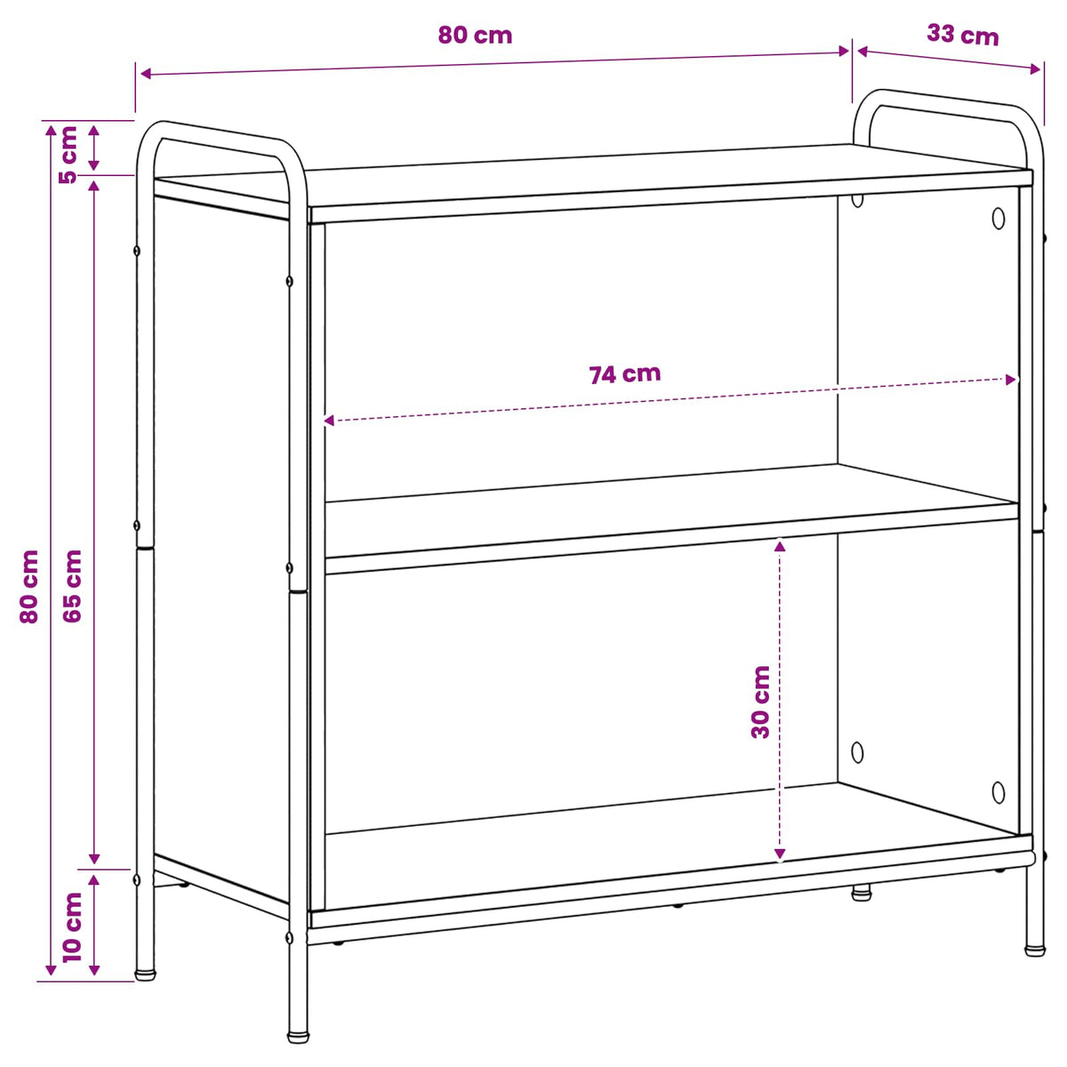 vidaXL Szafka na książki 80 x 33 x 80 cm Drewno inżynieryjne