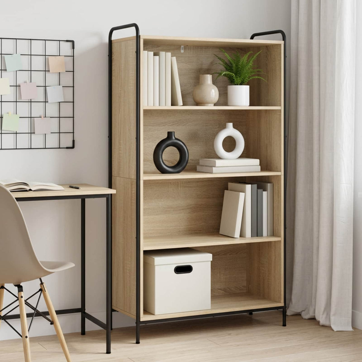 vidaXL Szafka na książki 55,5 x 33 x 174 cm Drewno inżynieryjne