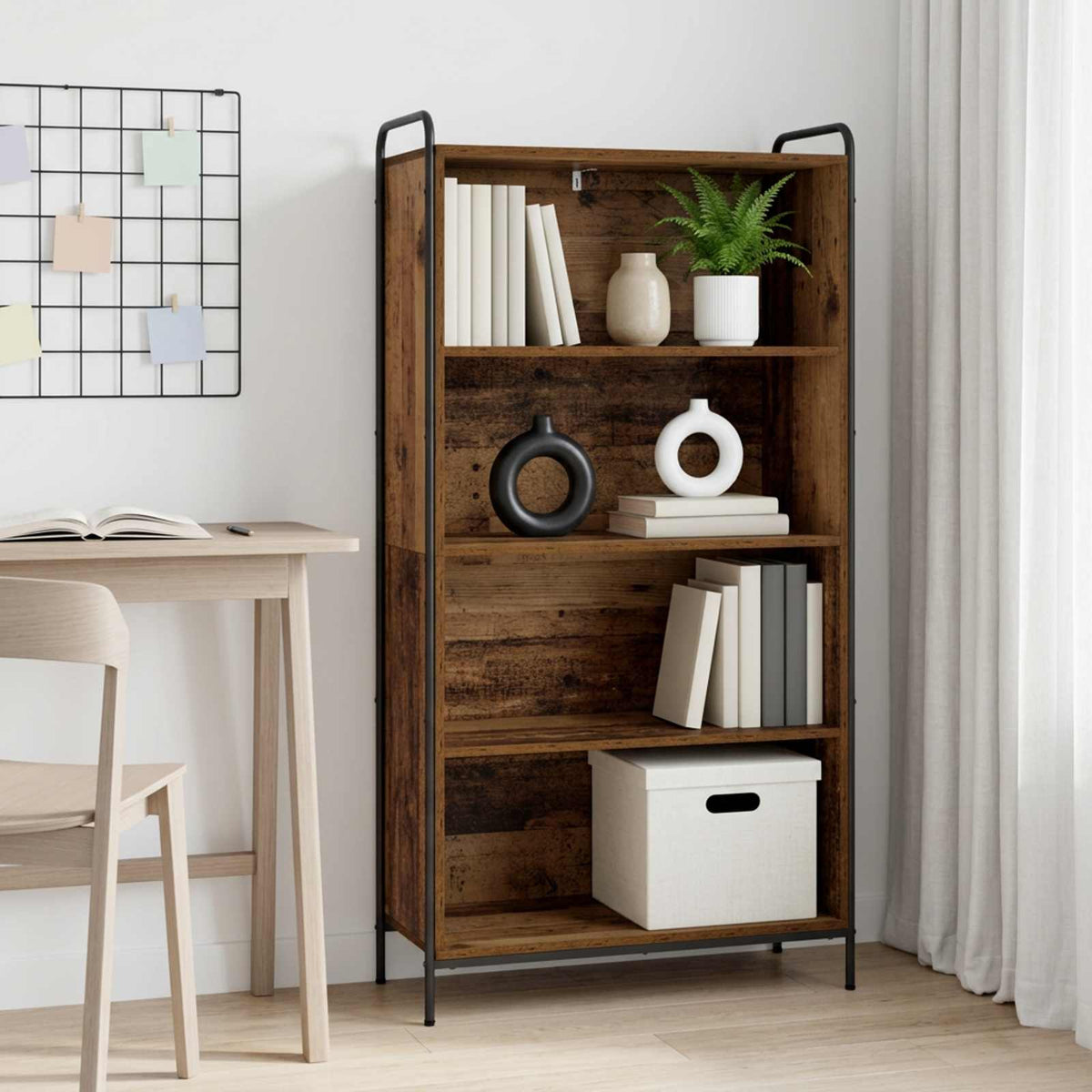 vidaXL Szafka na książki 55,5 x 33 x 174 cm Drewno inżynieryjne