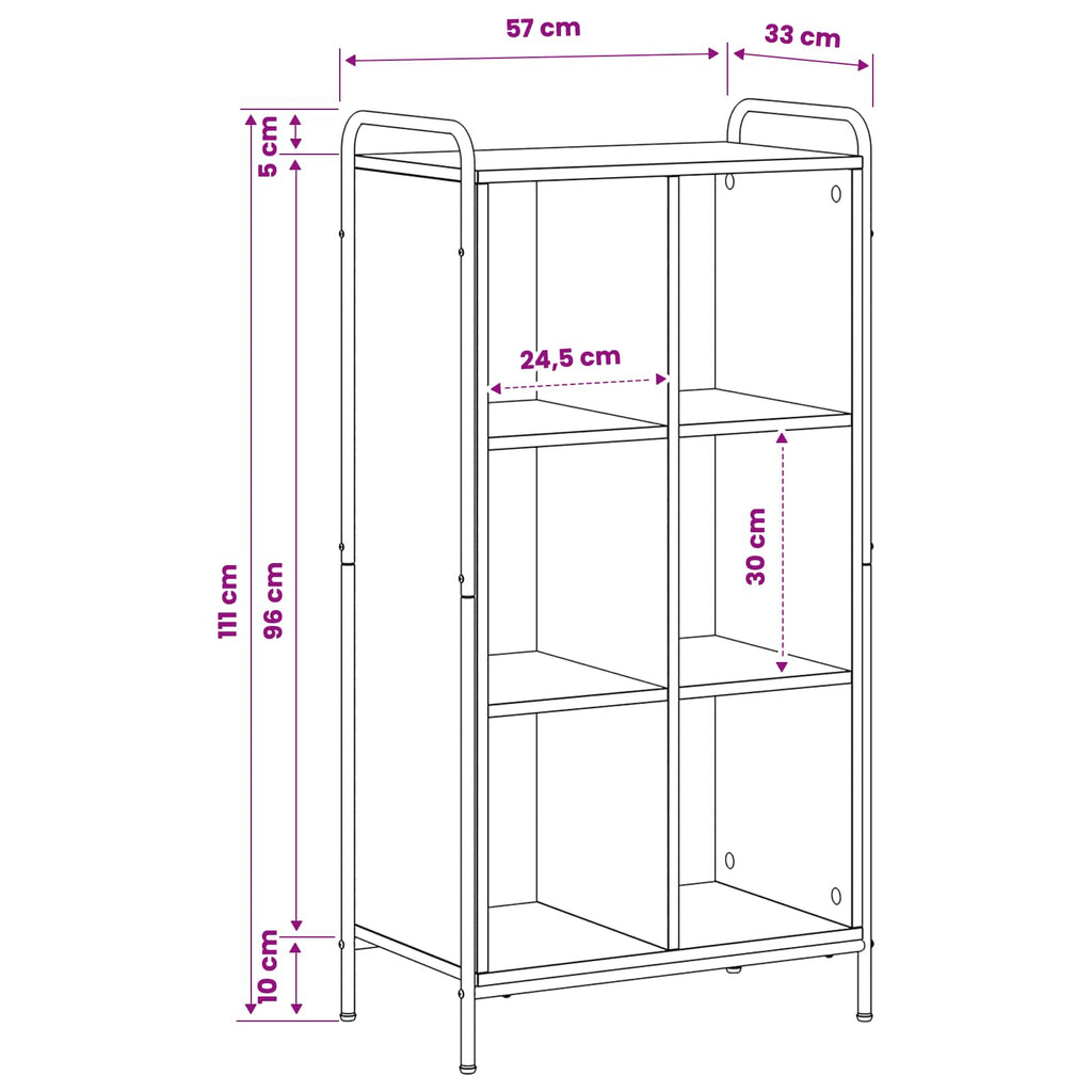 vidaXL Szafka na książki 57 x 33 x 111 cm Drewno inżynieryjne