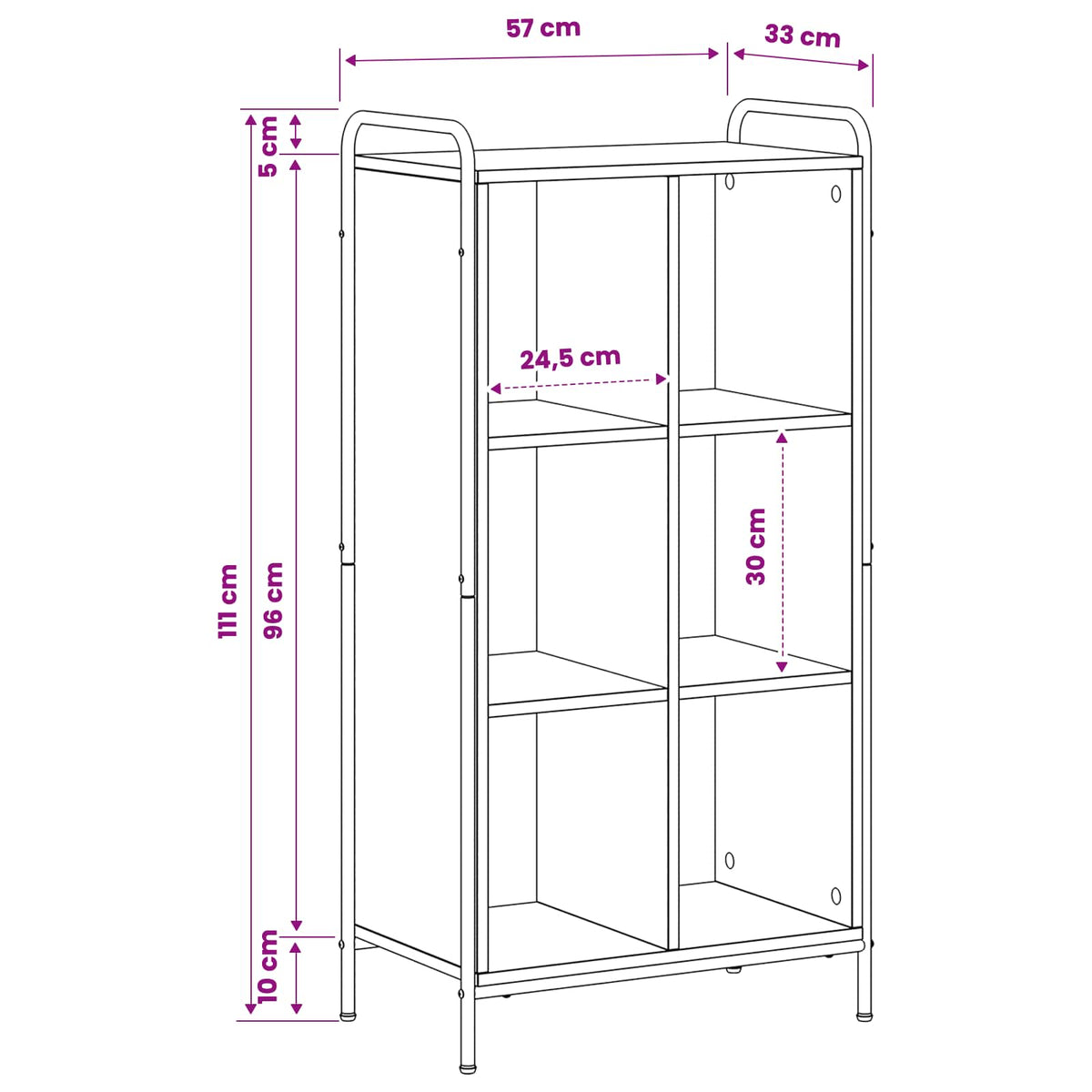 vidaXL Szafka na książki 57 x 33 x 111 cm Drewno inżynieryjne