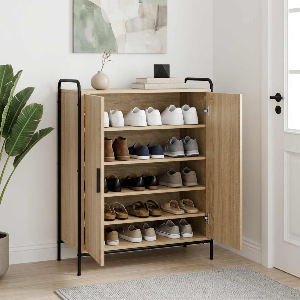 vidaXL Szafka na buty 76 x 36,5 x 93 cm Drewno inżynieryjne dąb Sonoma