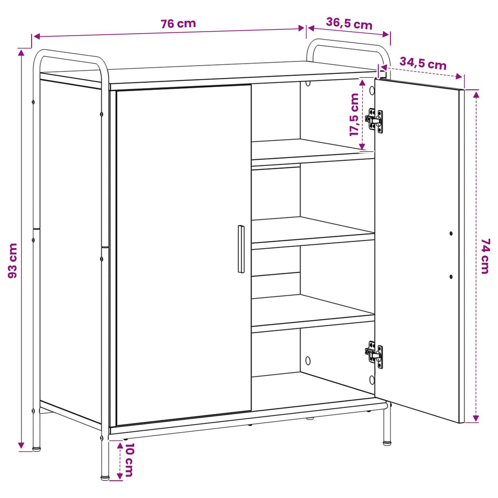 vidaXL Szafka na buty 76 x 36,5 x 93 cm Drewno inżynieryjne