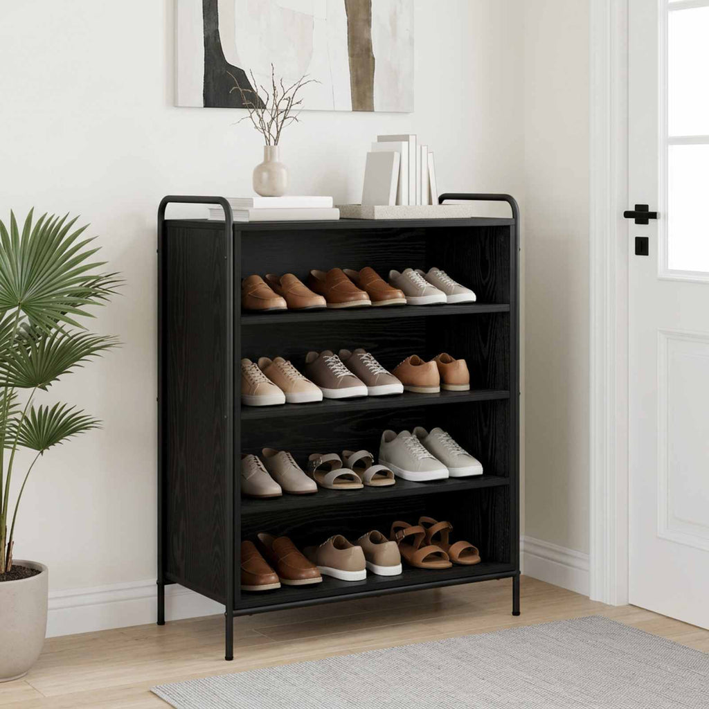 vidaXL Szafka na buty 76 x 36,5 x 93 cm Drewno inżynieryjne Czarny dąb