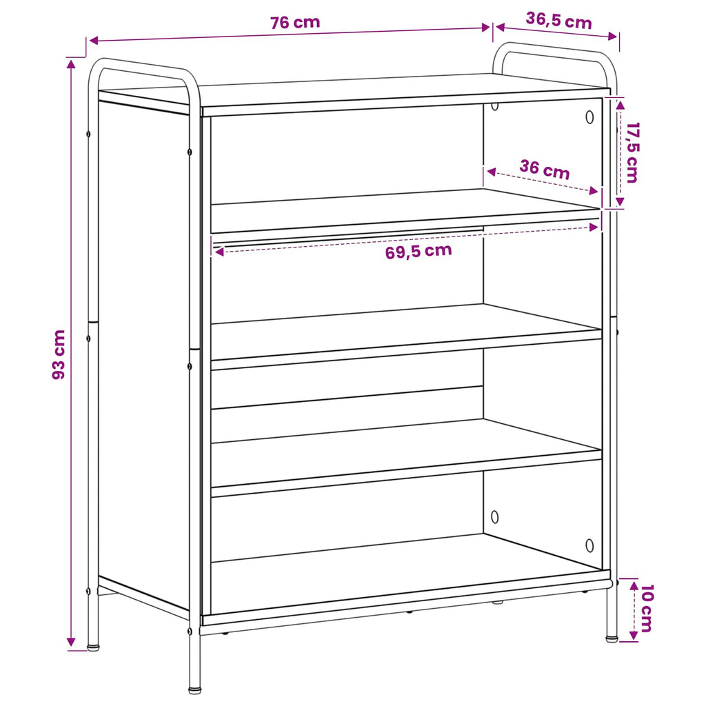 vidaXL Szafka na buty 76 x 36,5 x 93 cm Drewno inżynieryjne