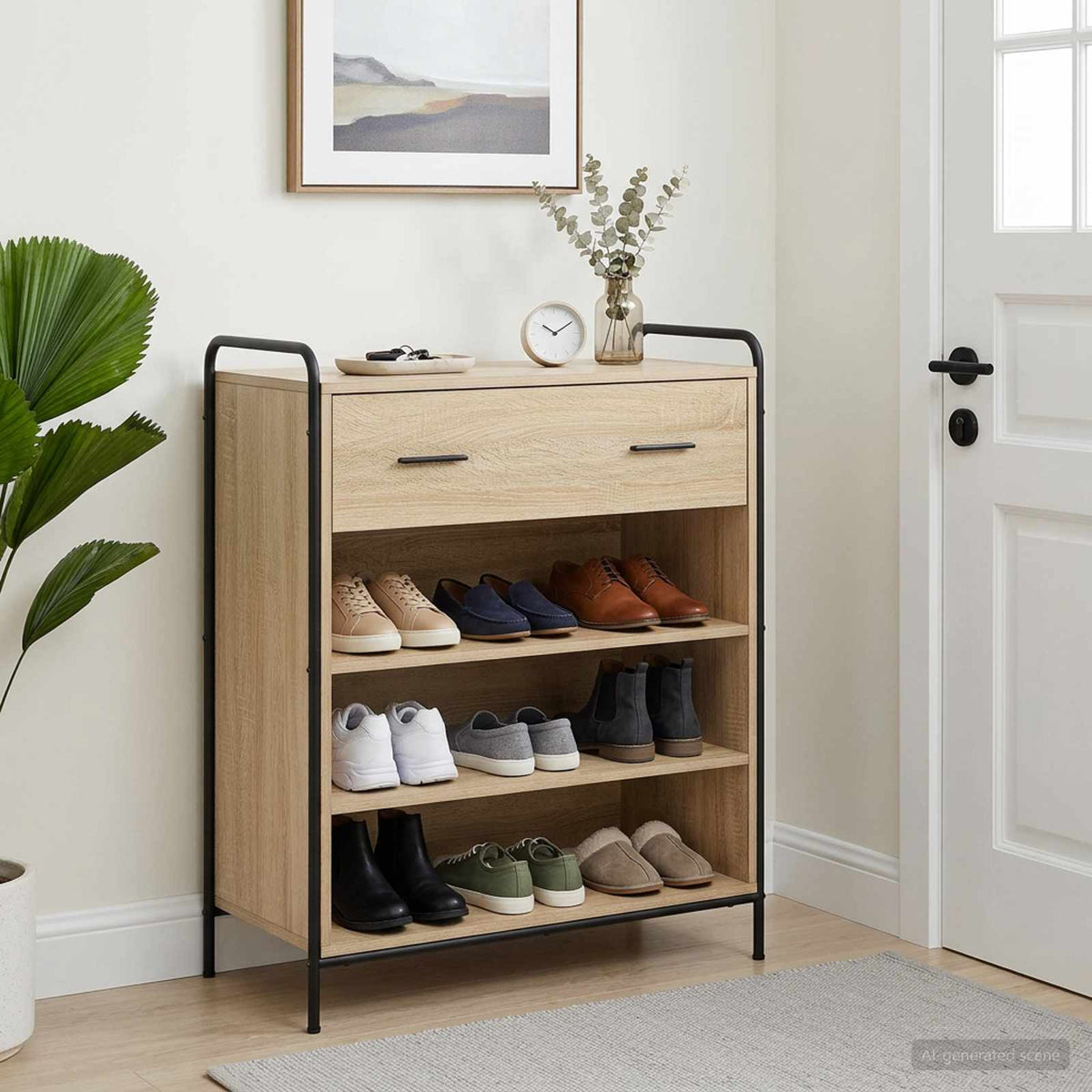 vidaXL Szafka na buty 76 x 36,5 x 93 cm Drewno inżynieryjne dąb Sonoma