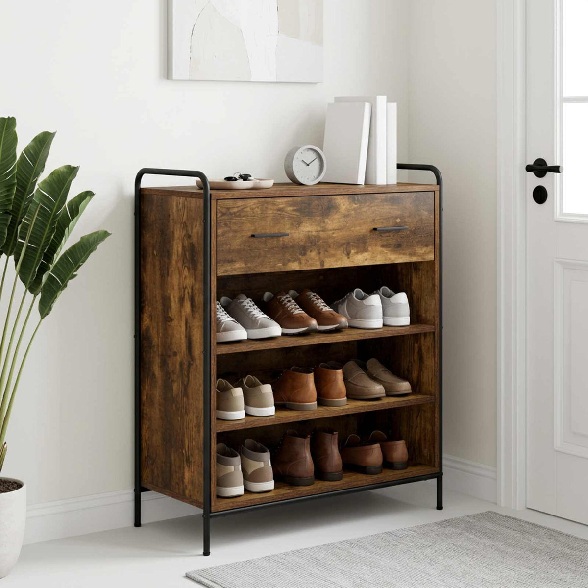 vidaXL Szafka na buty 76 x 36,5 x 93 cm Drewno inżynieryjne