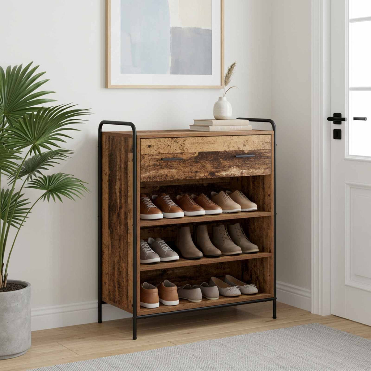 vidaXL Szafka na buty 76 x 36,5 x 93 cm Drewno inżynieryjne