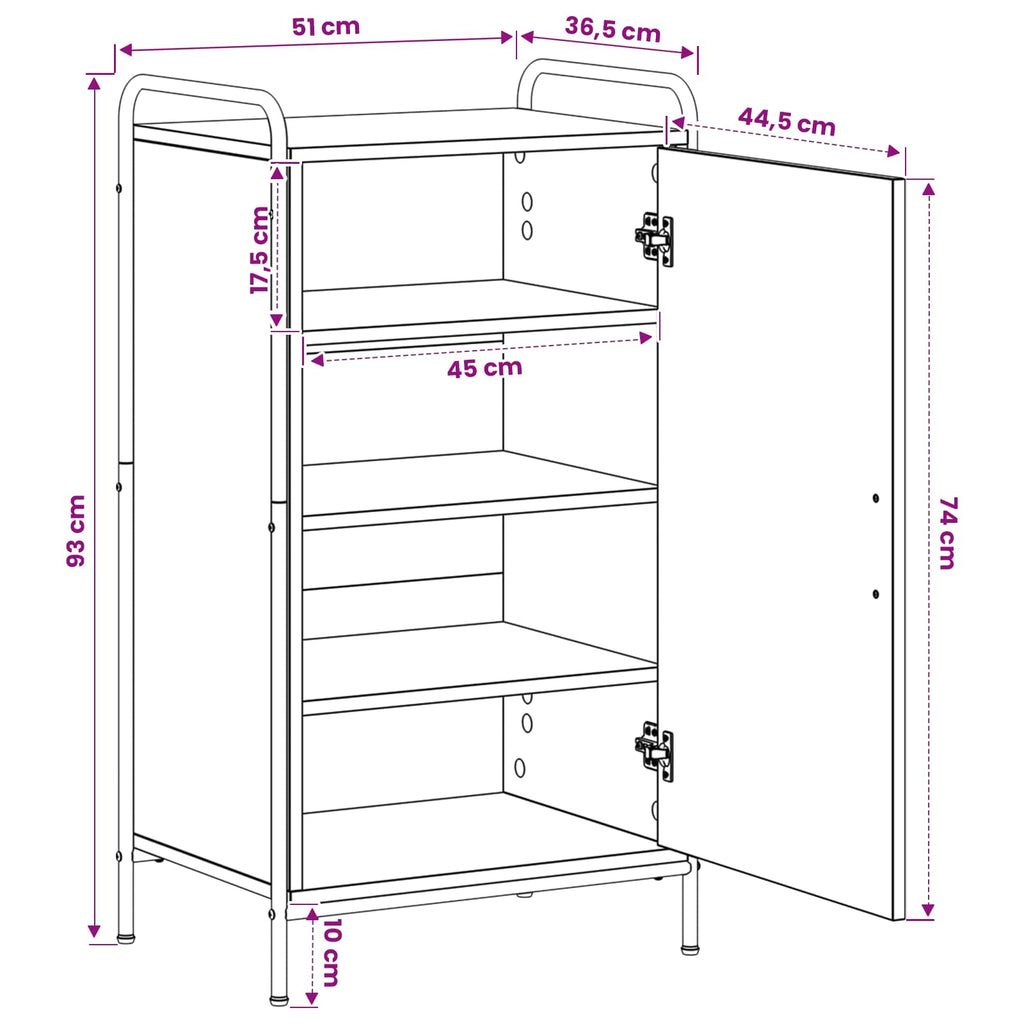 vidaXL Szafka na buty 51 x 36,5 x 93 cm Drewno inżynieryjne