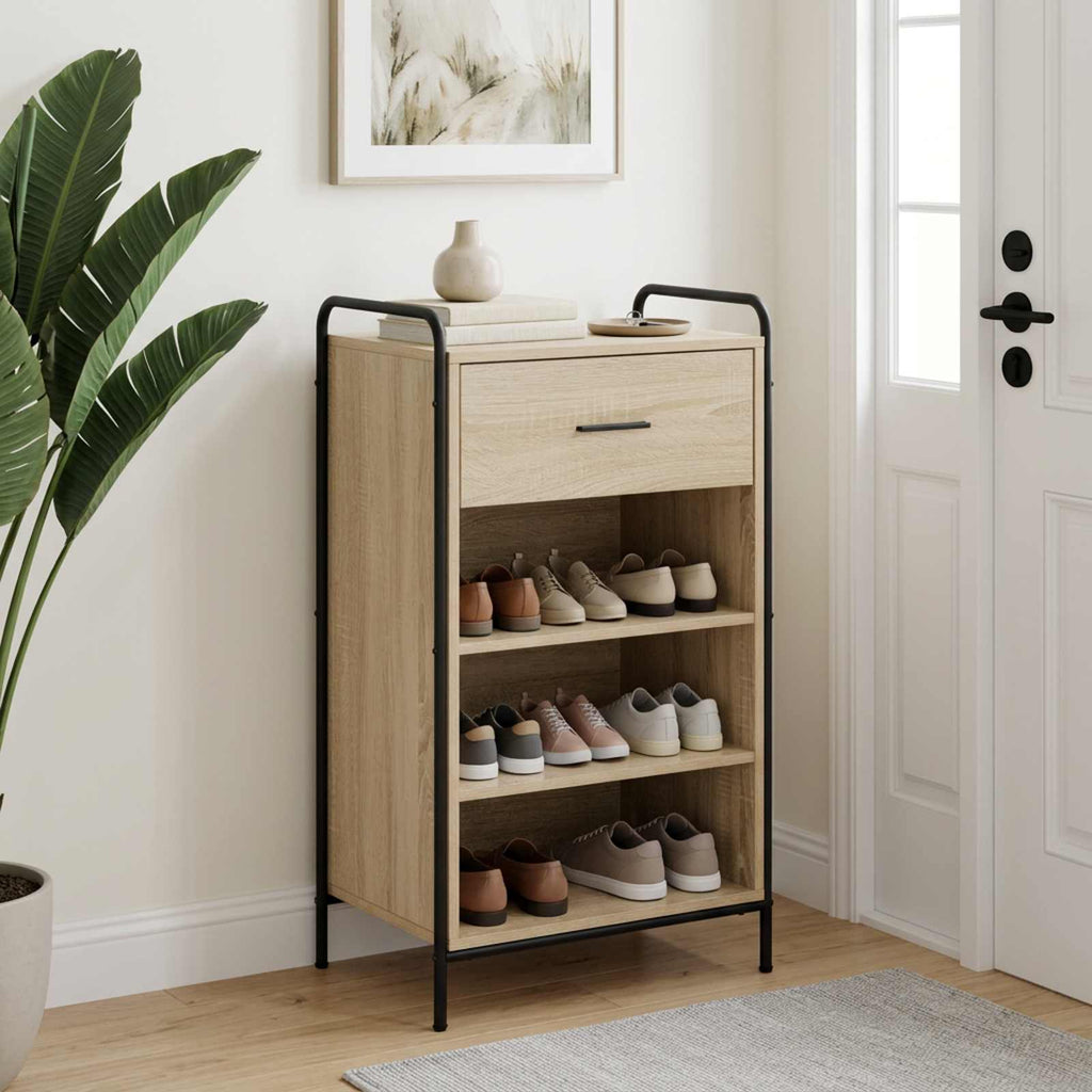 vidaXL Szafka na buty 51 x 36,5 x 93 cm Drewno inżynieryjne dąb Sonoma