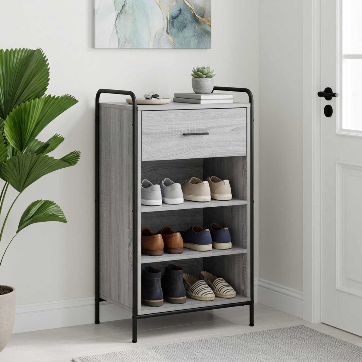 vidaXL Szafka na buty 51 x 36,5 x 93 cm Drewno inżynieryjne