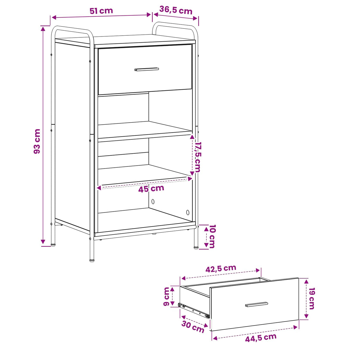 vidaXL Szafka na buty 51 x 36,5 x 93 cm Drewno inżynieryjne
