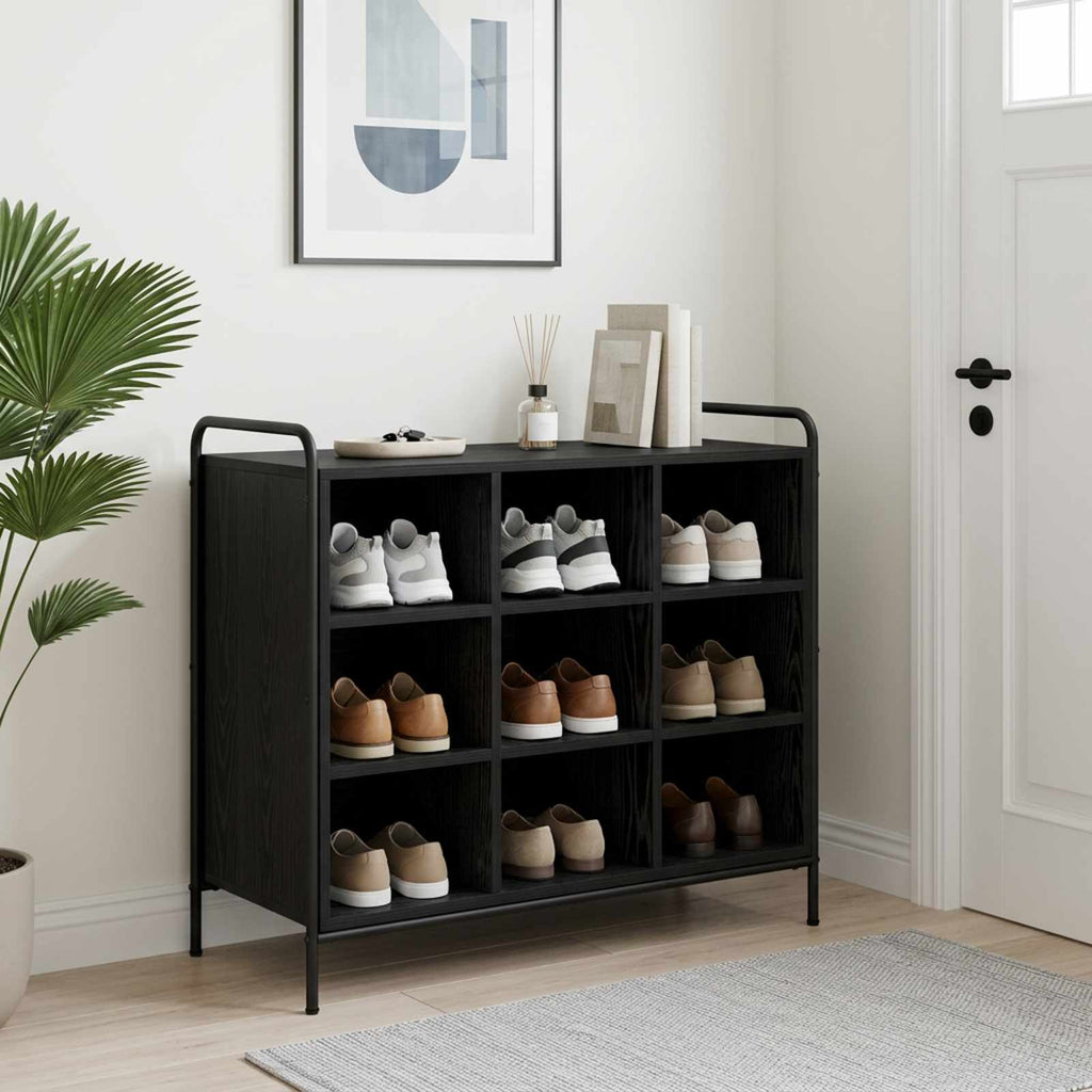 vidaXL Szafka na buty 85 x 39,5 x 75 cm Drewno inżynieryjne Czarny dąb