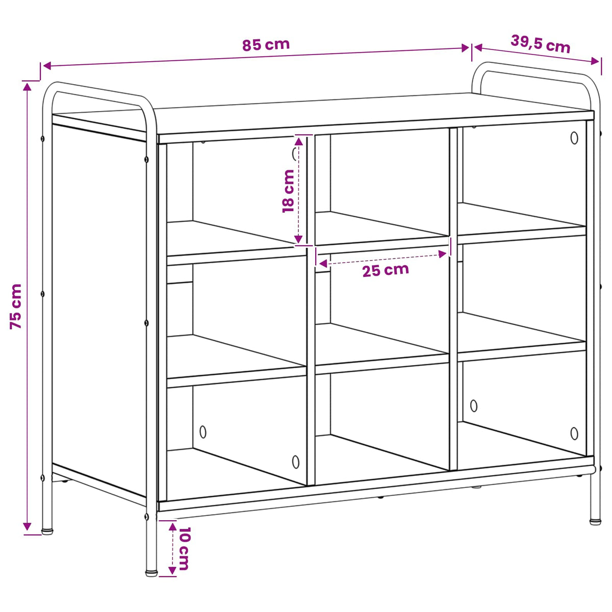 vidaXL Szafka na buty 85 x 39,5 x 75 cm Drewno inżynieryjne