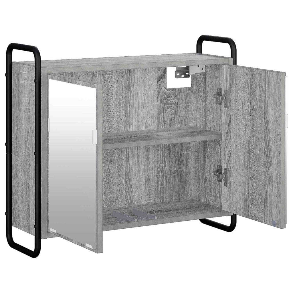 vidaXL Wisząca szafka łazienkowa Szary Sonoma 64 x 20 x 56,5 cm