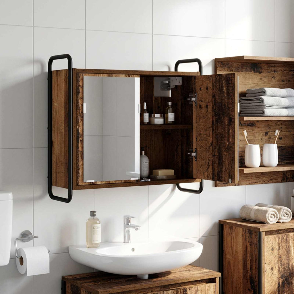 vidaXL Wisząca szafka łazienkowa Stare drewno 64 x 20 x 56,5 cm