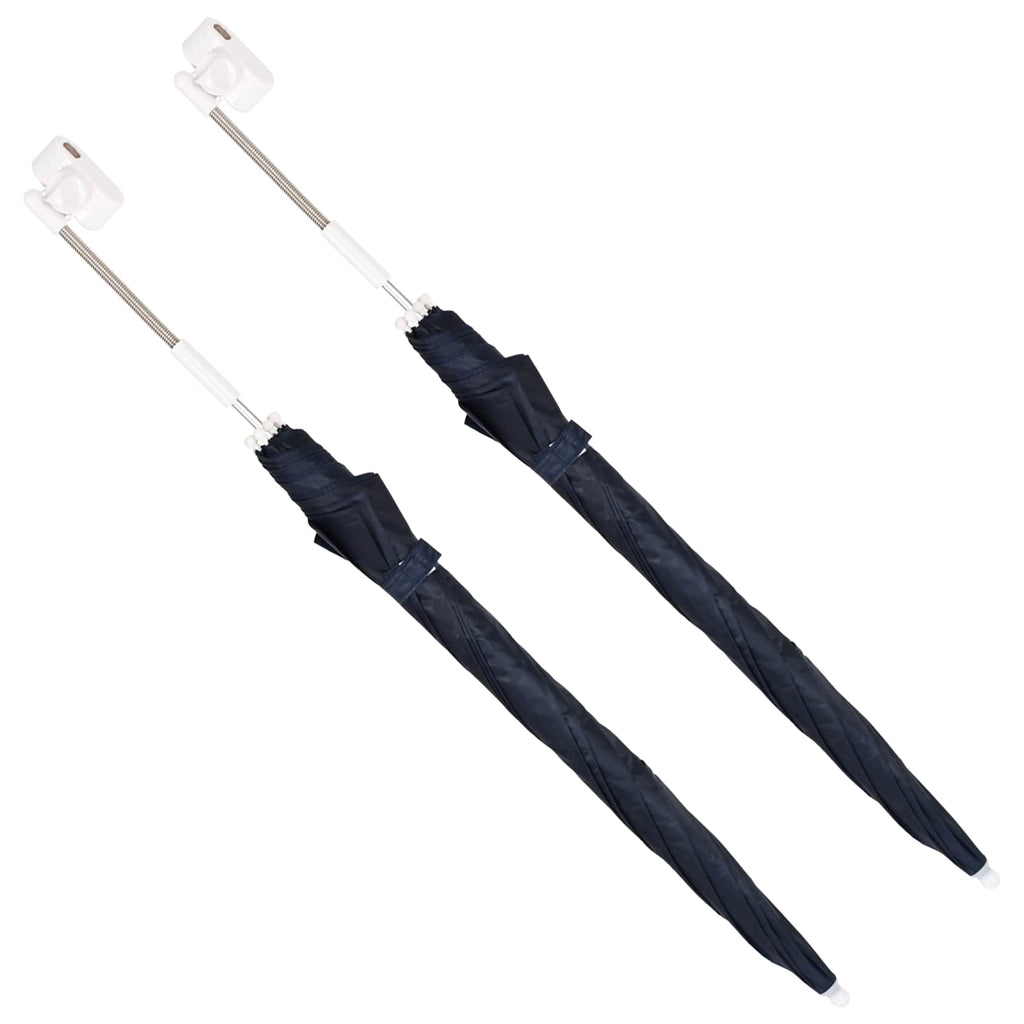 vidaXL Parasol z Klamrą 2 pcs Granatowy Ø 105 x 86 cm Poliester 170T