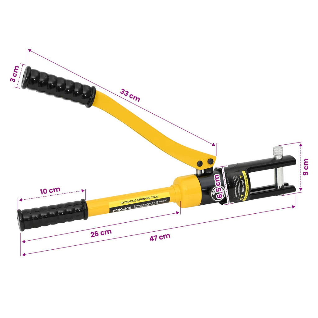 vidaXL Hydrauliczne narzędzie do zaciskania kabli 12 T 10-300 mm² Stal