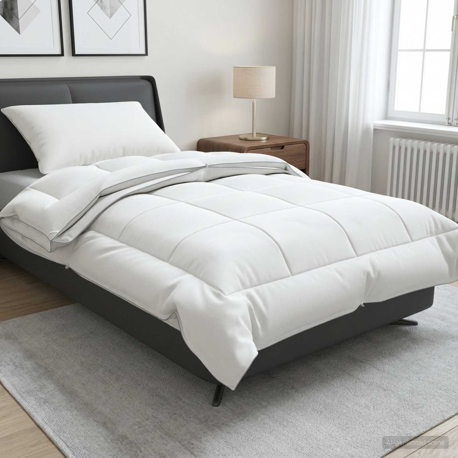 vidaXL Kołdra TRIER 135x220cm 4 pory roku 140+220GSM Biały