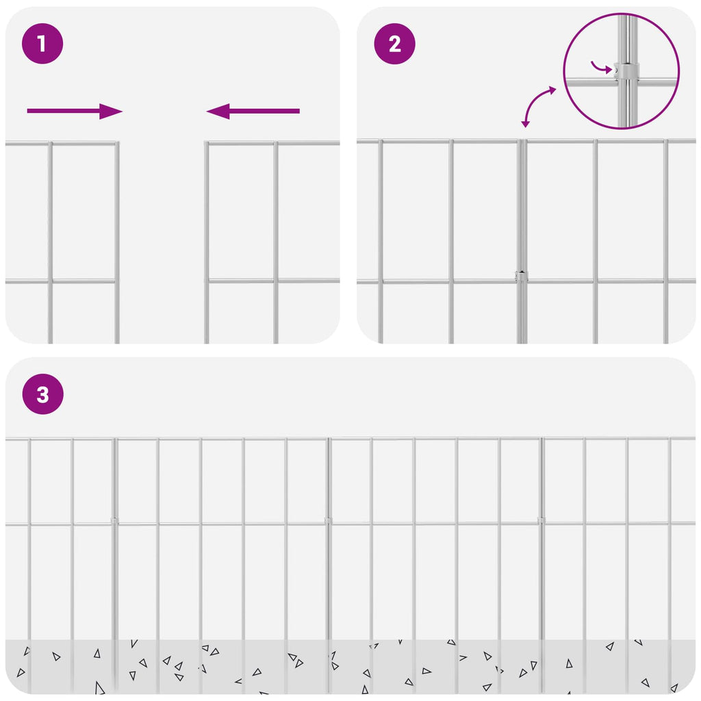 vidaXL Panel ogrodzeniowy 48 pcs Stal ocynkowana srebrny