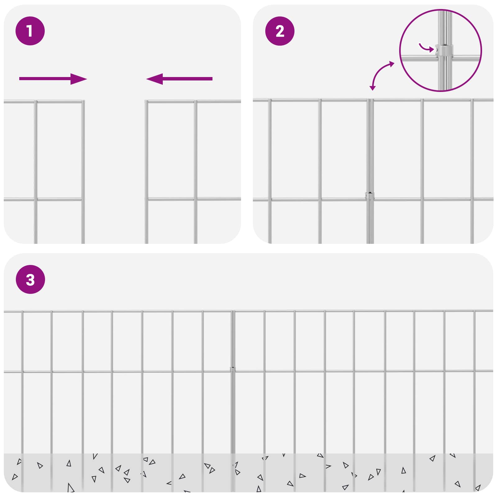 vidaXL Panel ogrodzeniowy 48 pcs Stal ocynkowana srebrny