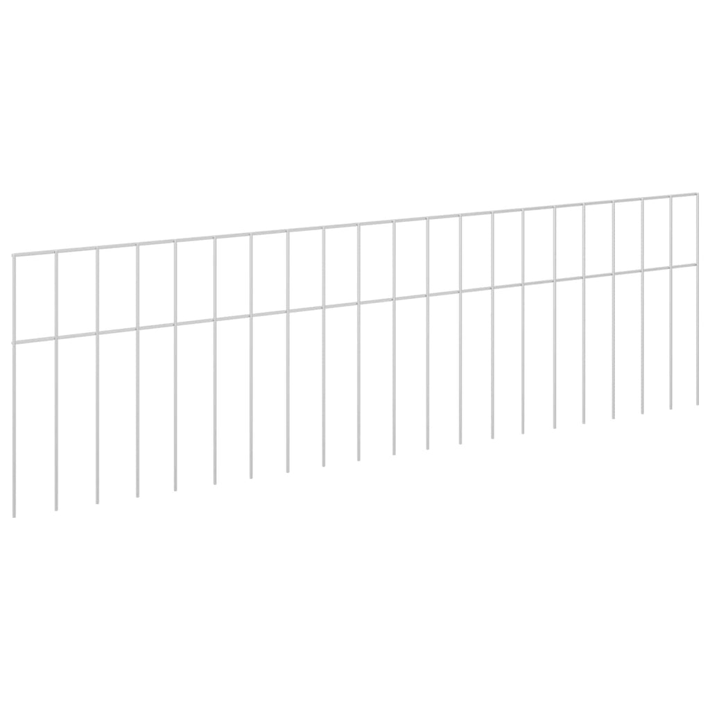 vidaXL Panel ogrodzeniowy 12 pcs Stal ocynkowana srebrny