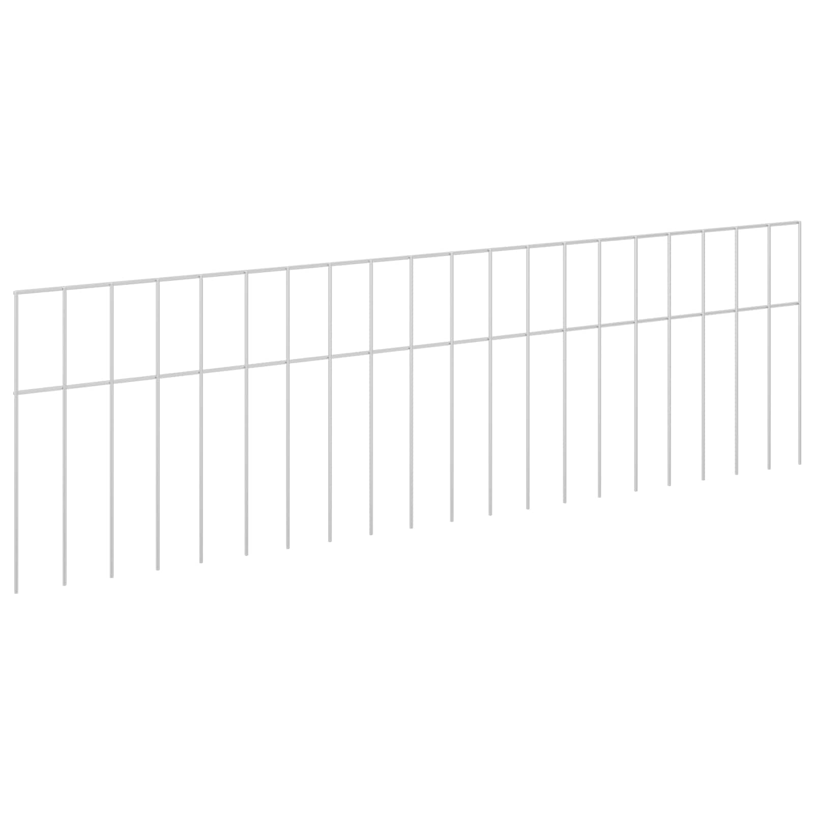 vidaXL Panel ogrodzeniowy 48 pcs Stal ocynkowana srebrny