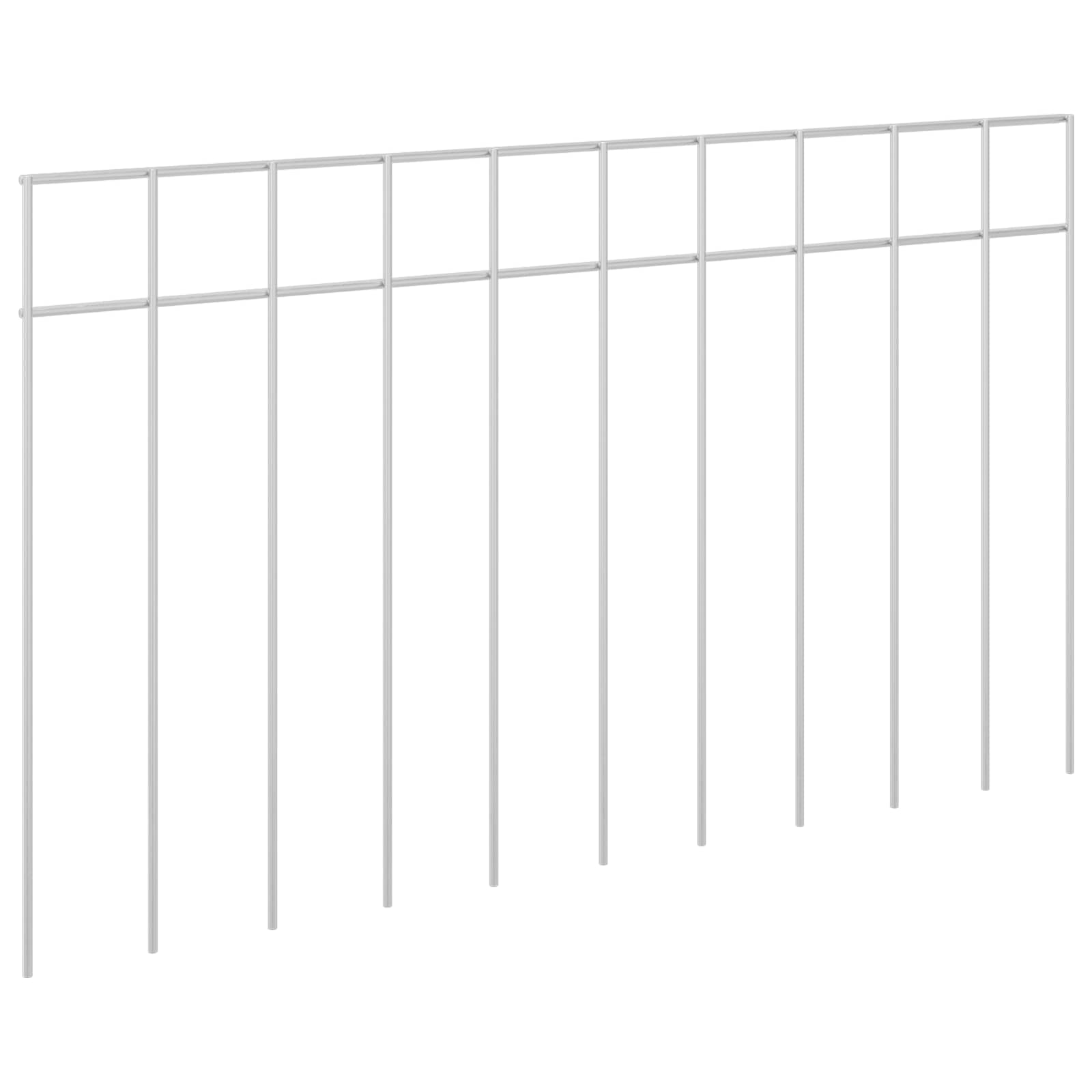 vidaXL Panel ogrodzeniowy 24 pcs Stal ocynkowana srebrny