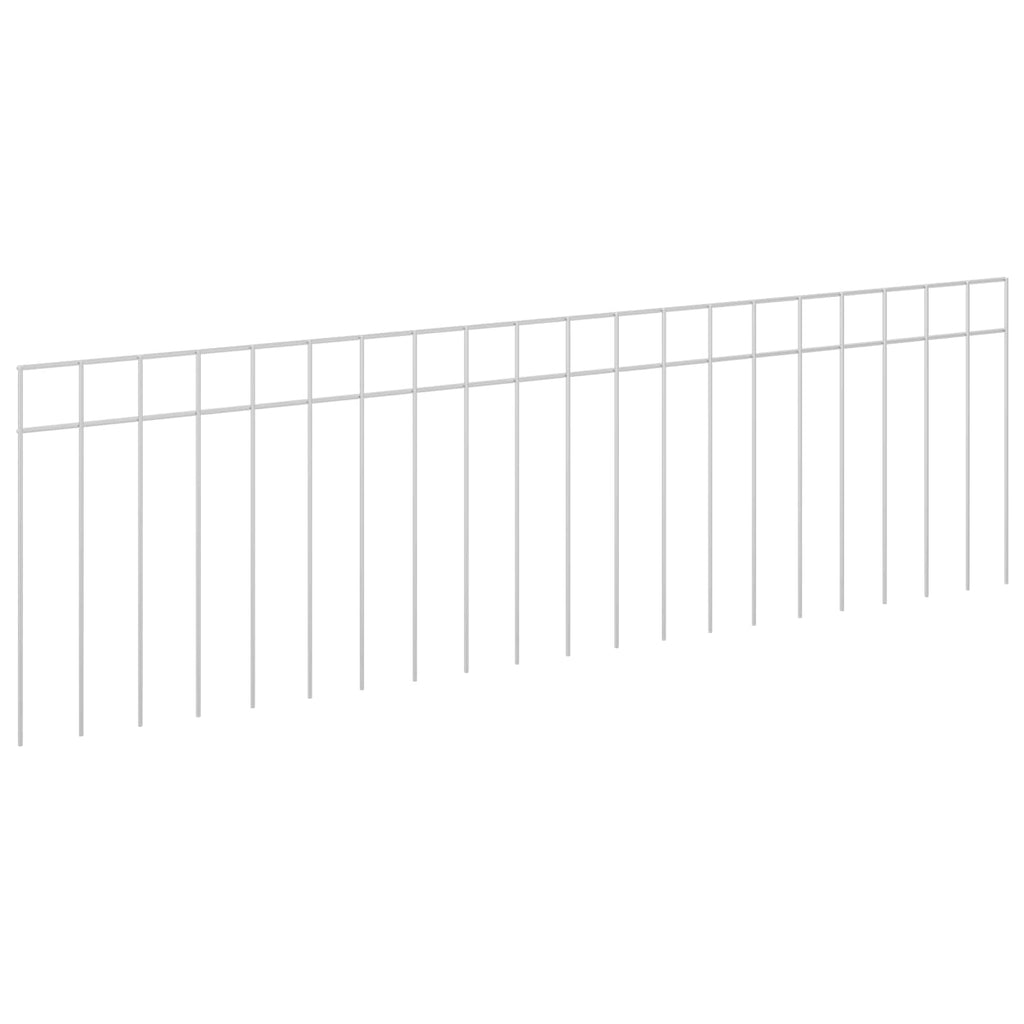 vidaXL Panel ogrodzeniowy 24 pcs Stal ocynkowana srebrny